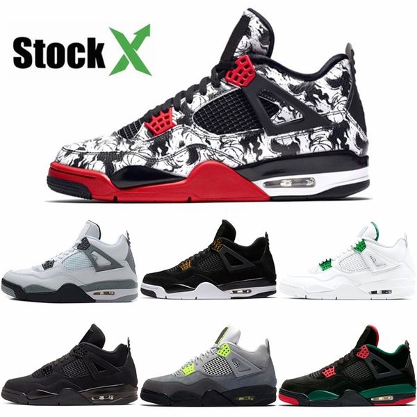 

2020 men 4 4s off sp wmns basketball shoes sail white black red grey designer luxury trainer soprts athletic sneaker #788