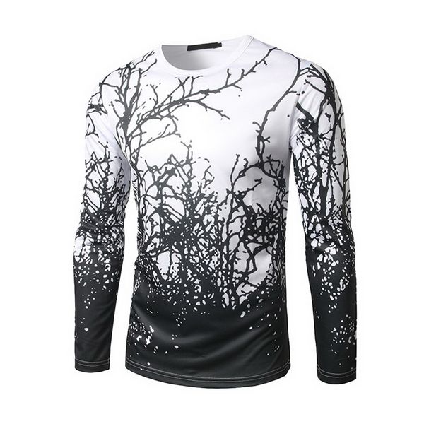 

2020 men t-shirts 3d print long sleeve o-neck male fitness black white gym clothing running shirts outdoor sportswear, Black;blue