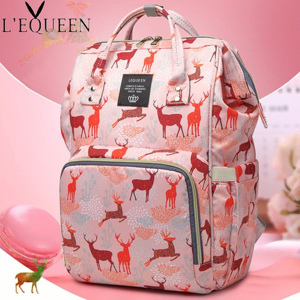 

lequeen diaper bag animal print tote multi-function large capacity portable mummy nappy bags travel stroller mother's bag