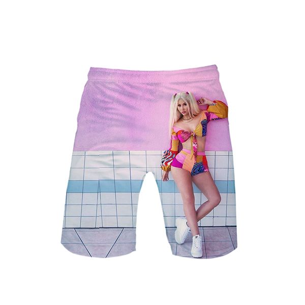 

frdum 3d iggy azalea casual beach short pants breathable summer shorts arrival cool singer beach shorts, White;black