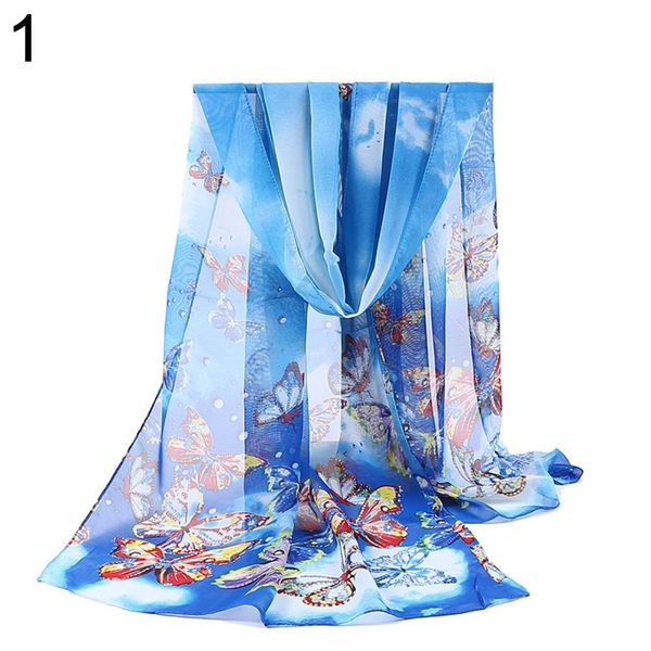 

women scarves chiffon cute butterflies printed scarf long soft shawl autumn wrap