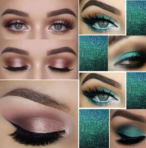

6 pcs/lot makeup glitter eyeshadow pallete pigment shimmer makeup water-resistant maquillaje random color brush