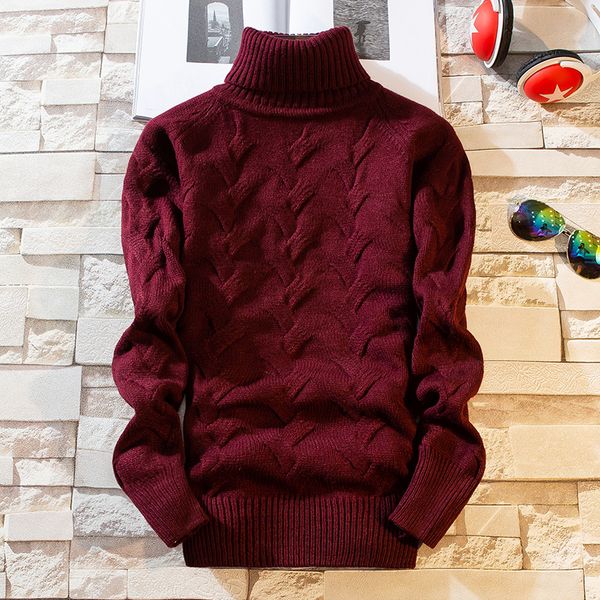 

2019 new winter thick warm mens sweaters casual men's pullovers turtleneck slim fit jumpers casual male christmas sweater, White;black