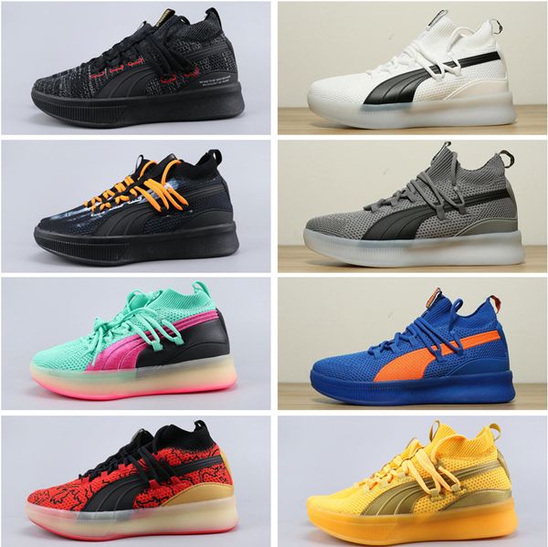 

new arrival puma clyde court poe flykint basketball shoes for black twilight classic sock trainers sport athletics sneakers