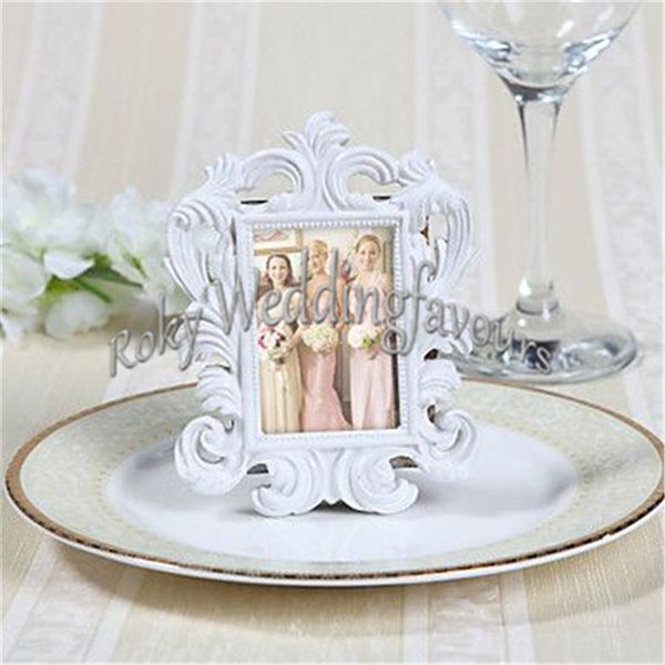 10 PCS Branco Barroco Elegante Lugar Titular do Cartão de Foto Quadro Nupcial Favores Do Casamento Do Chuveiro Evento Brindes Partido Decoração de Mesa de Ideias