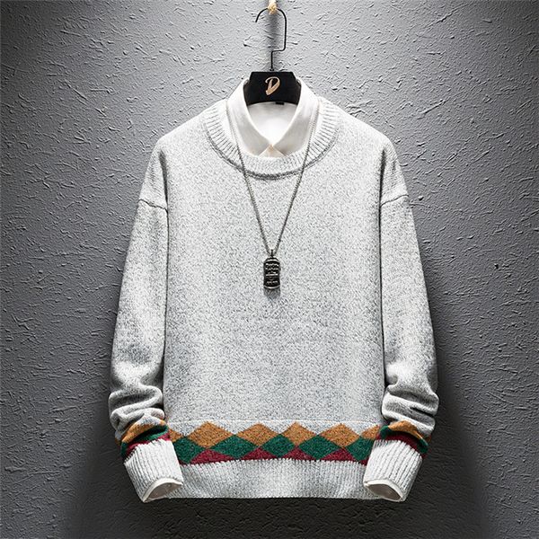 

mens casual пуловеры дизайнер осень зима сыпучий длинный рукав homme одежда мода crew neck свитер, White;black