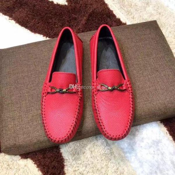 

f1021 new arrival 2019 luxury designer mens shoes 9 colors men designer loafers leather metal snap mens dress shoes, Black