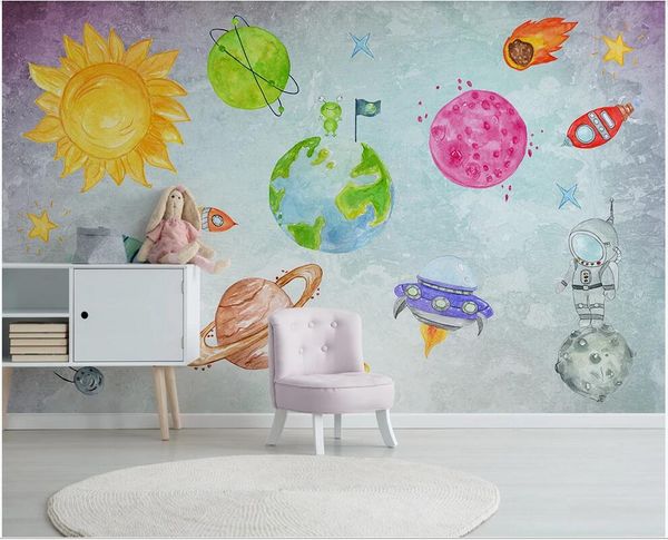 

custom p 3d wallpaper 3d space hand painted space universe children's room background wall painting wallpaper for walls 3 d