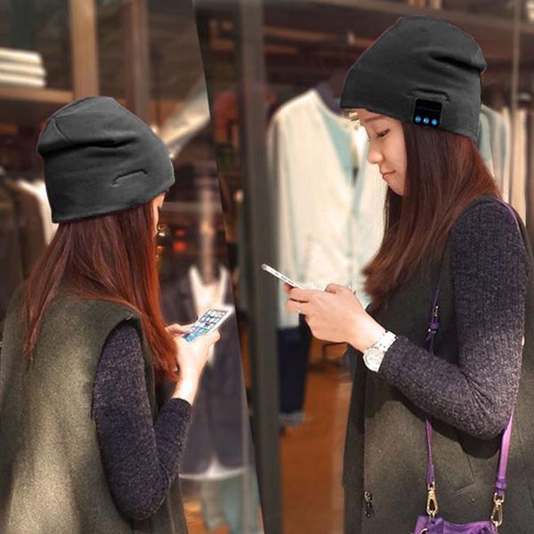 

wireless bluetooth hat winter warm beanies with v3.0+ edr bluetooth music hat skullies cool knitted cap