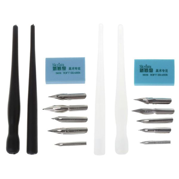 

1 set manga dip pen holder set comic drawing painting tools kit calligraphy + 5 nibs new hot