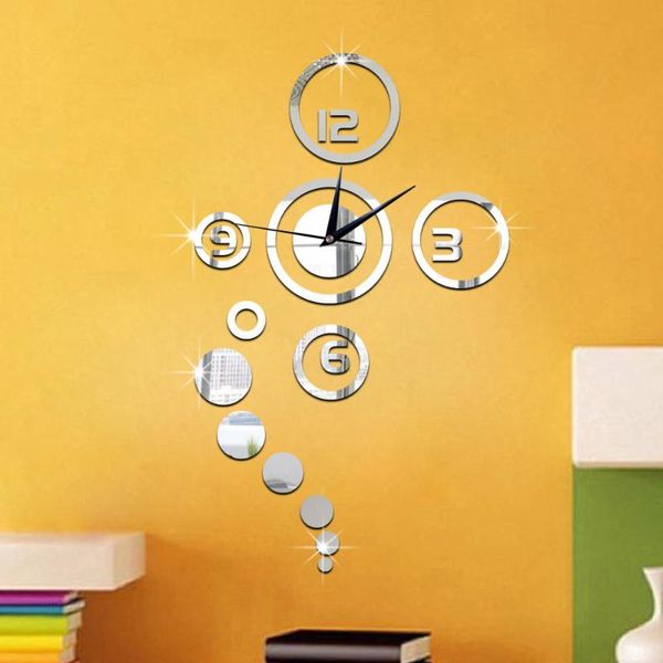 

creative mirror stickers 3d diy moment quartz needle clock watch wall clocks acrylic home diy bedroom modern home decoration new