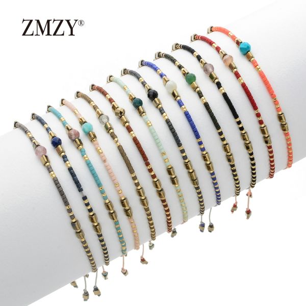 

zmzy 13pcs mixed colorful cute stone charm bracelet friendship bracelets for women handmade miyuki seed beads jewelry, Golden;silver