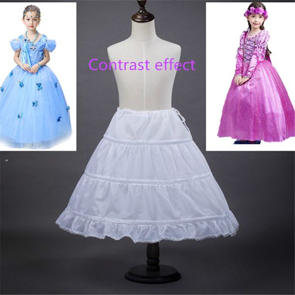 

new a-line 3 hoops children kid dress bridal petticoat crinoline underskirt wedding accessories for flower girl dress, White;red