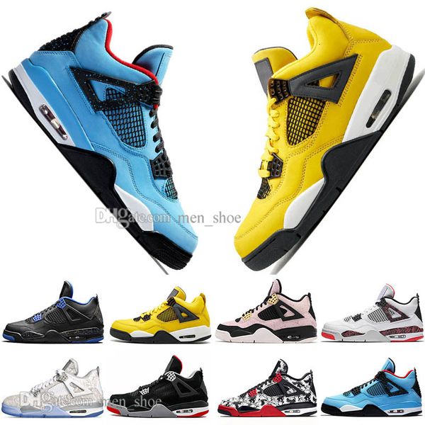 

bred 4 4s what the cactus jack laser wings mens basketball shoes denim blue pale citron men sport designer sneakers outdoor us 5.5-13
