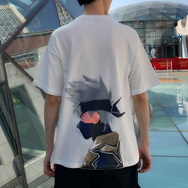 

t shirt male loose jacket schoolboy short sleeve ins exceed fire cec student trend tide brand jacket, White;black