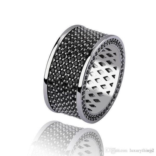 

luxury designer jewelry mens rings gold silver plated iced out full zircon rings bling bling jewelry