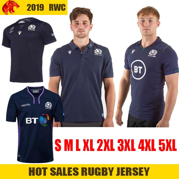 

Japan 2019 rwc world cup cotland home polo t hirt rugby jer ey cotland national team rugby league jer ey hirt ize 5xl, Black;gray