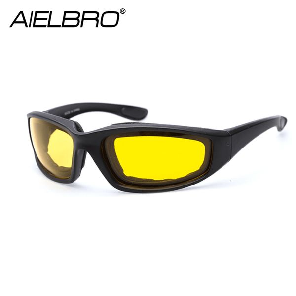 

aielbro windproof new motorcycle riding cycling glasses resistant shatterproof black frame goggles eye protection