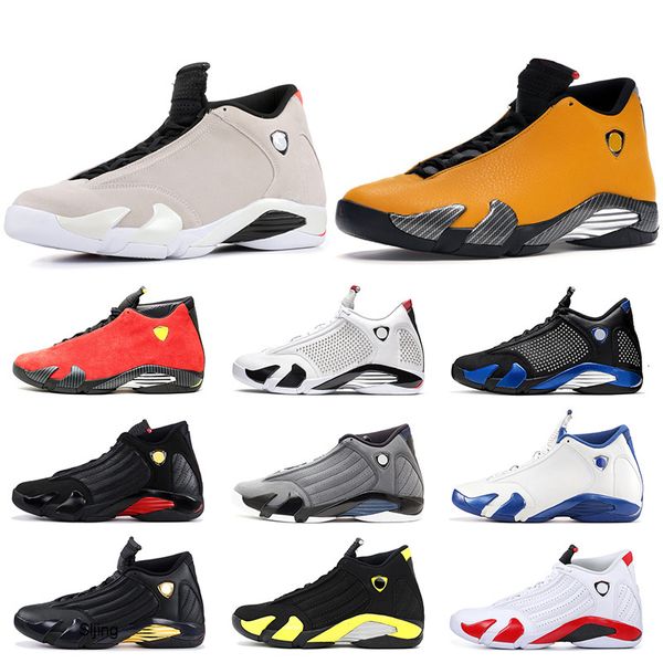 

jumpman 14s basketball shoes for men desert sand red suede black blue white candy cane desert sand thunder sports trainers designer sneakers