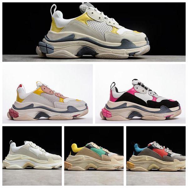 

paris 17fw triple-s casual shoes luxury dad shoestriple-s sneaker luxury designers thick sole old-fashioned grandpa sneakers trainer outdoor