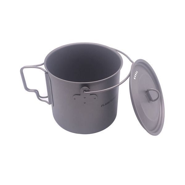 

flame's creed 1100ml cookware set ultralight titanium pot frying pan outdoor camping titanium bowl cup picnic