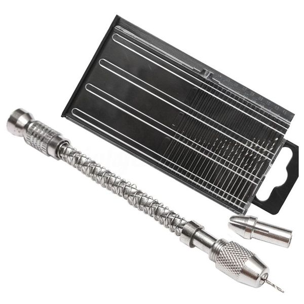 

21pcs pin vise hand spiral drill mini micro-drill bits set index semi-automatic