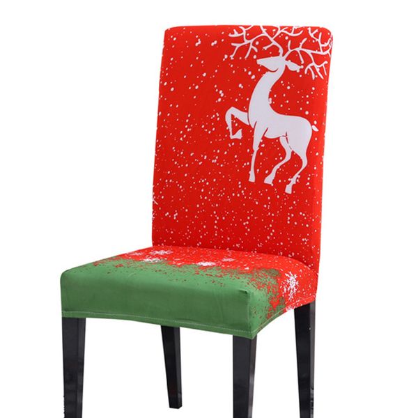 

christmas decoration kitchen chair cover elastic fabric home stretchable fashion printed dining room folding removable l