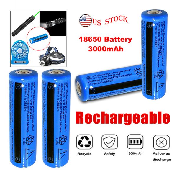 Großhandel hochwertige 11,1 W wiederaufladbare 18650 Batterie 3000 mAh 3,7 V BRC Li-Ion Akku für Taschenlampe Laser Pen Scheinwerfer