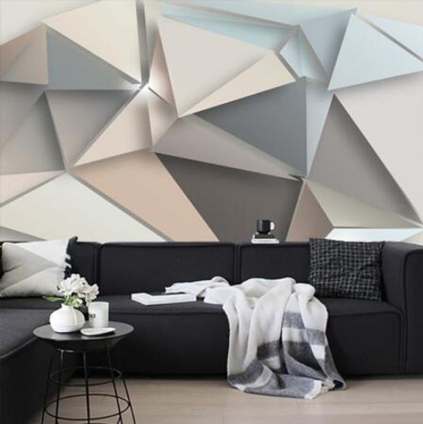 

custom p wall paper 3d modern tv background living room abstract art wall mural geometric covering wallpaper