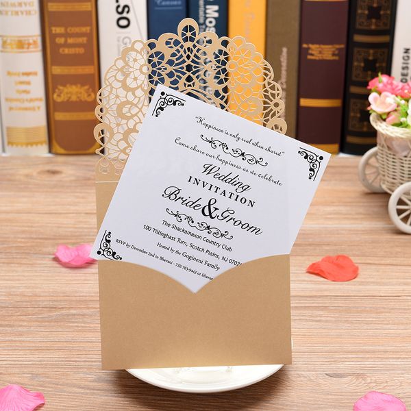 Laser Cut Lace Wedding Party Invitations Cards With Printable