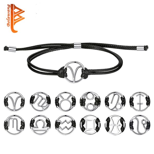 

fashion virgo star sign zodiac charm black leather bracelets & bangle 925 sterling silver bracelet for women men wedding jewelry, Golden;silver