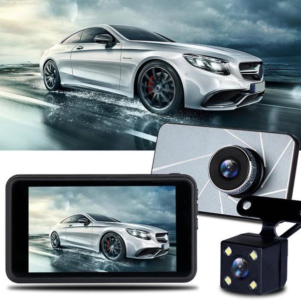 

4 inch dual lens dual record driving recorder 1080p 0 front and rear hd wide angle double lens video recorder car