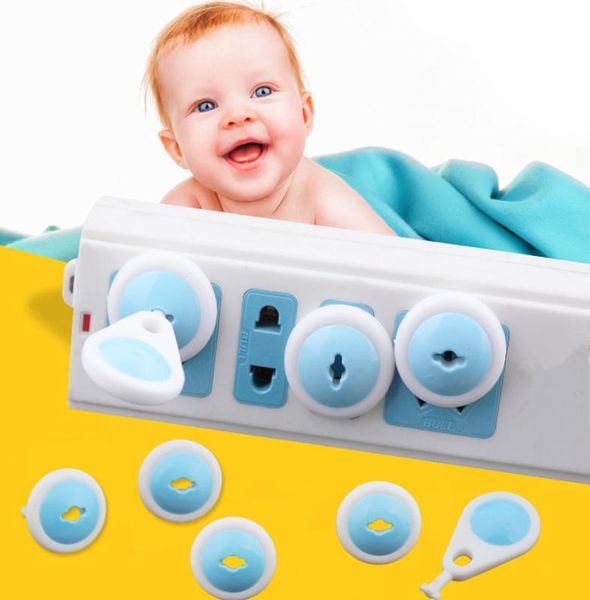 

6+1 pcs child electric socket russian eu european euro standard outlet plug two phase safe lock cover for baby kids safety
