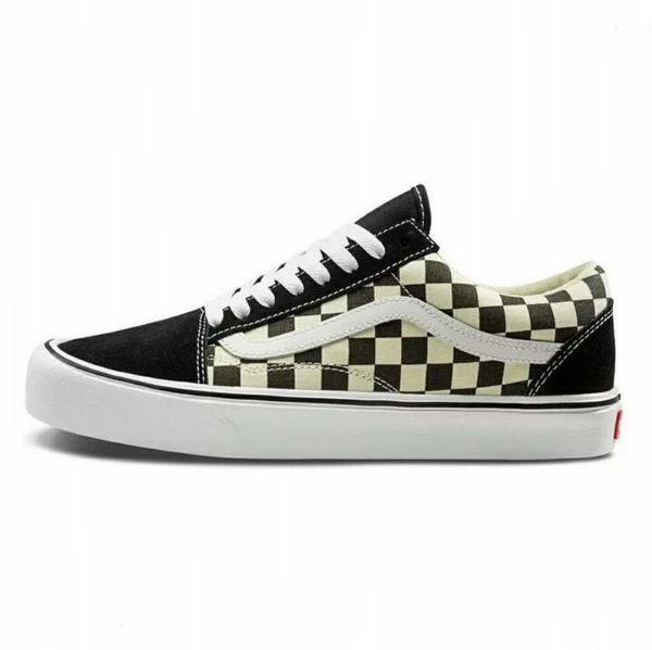 

Neutral cla ic black and white plaid men and women kateboard hoe 35 44