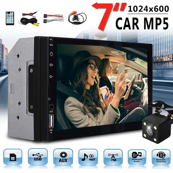 

7-дюймовый 2 din tft жк-экран usb беспроводная связь bluetooth автомобильный mp5 плеер / aux / tf / fm-радио авторадио мультимедиа плеер кам