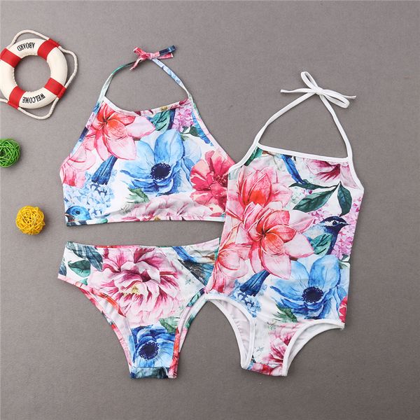 

семья swimwear мать дочь одежда купальник бикини купальный костюм купальный костюм для женщин девушки купальники matching купальник