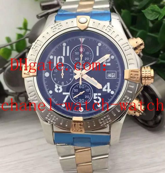 

3 color super avenger ii a13371 black arabic dial chronograph quartz mens watch rose gold stainless steel men's sport watches, Slivery;brown