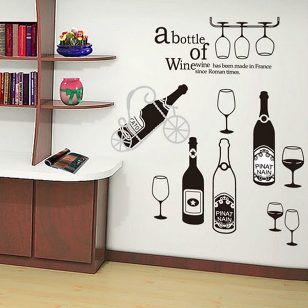 Новая бутылка вина стены наклейка кухонная комната украшения наклейки