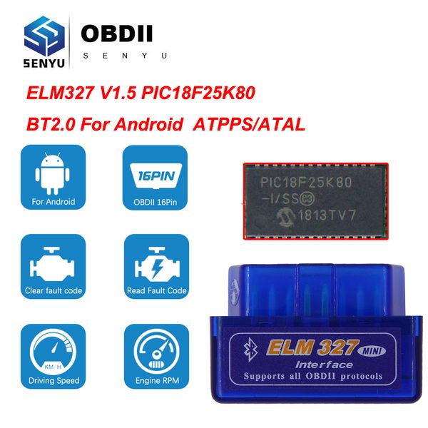

elm327 v1.5 pic18f25k80 obd2 bluetooth scanner elm 327 v1.5 1.5 for android odb2 code reader obd 2 obd2 car diagnostic auto tool