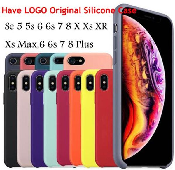 

With LOGO Original 1:1 Silicone Case For Apple iPhone XR XS Max 7 8 Plus Samsung S10 Plus S9 S8 Note10 9 8 Case Caver With retail box