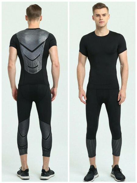 

compression suit pants running pants tights men's sportswear sportswear suit gym sports training tight bottoming, Black;blue