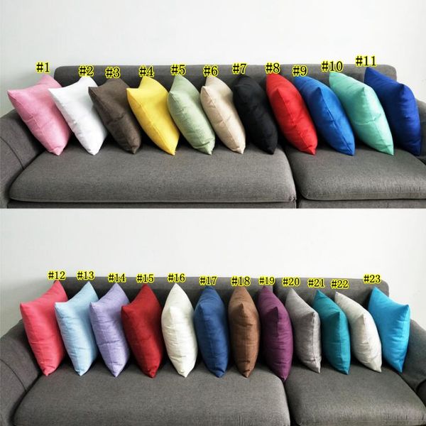 

Pillowcase Simple Style Pure Colour Twill Square Cushion Car Sofa Waist Cover Hidden Zip Pillow Case Multi Color Optional MMA1670