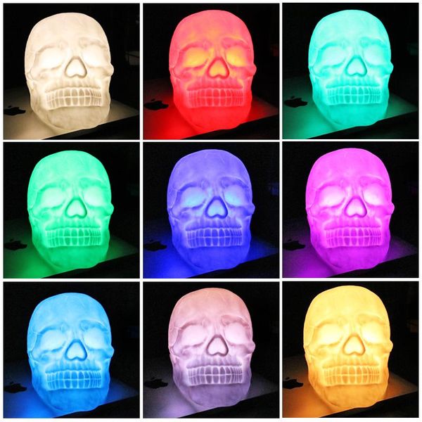 

jml colorful funny halloween skull led lights safty creative changing color night light atmosphere table lamp halloween gift