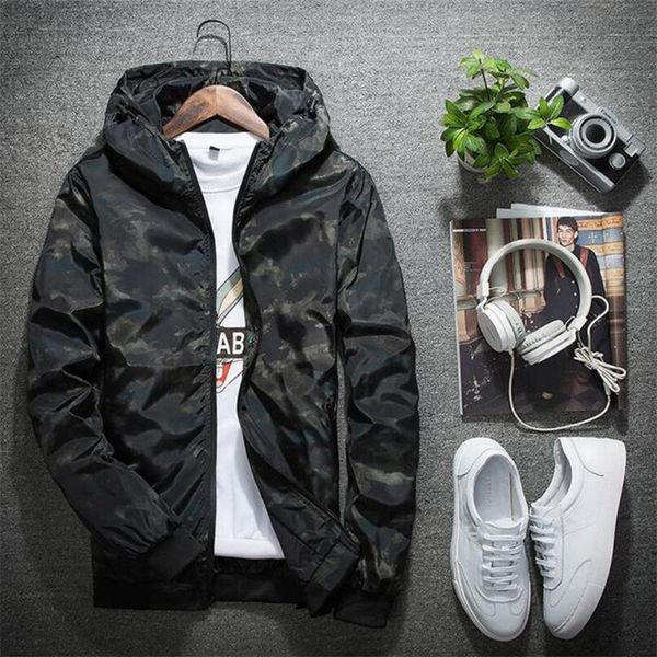 

2018 spring autumn mens casual camouflage hoodie jacket men waterproof clothes men's windbreaker coat male outwear plus size 5xl, Black;brown