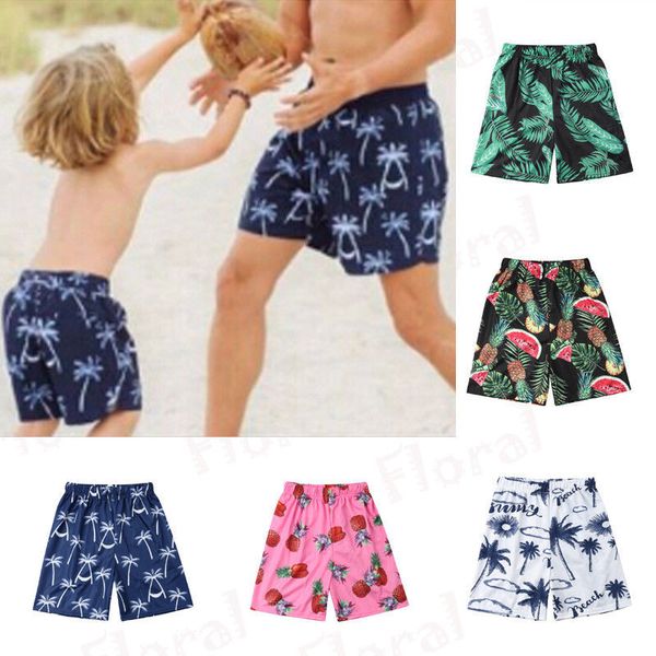 

kids boy men printed beach swimwear shorts parent-child swimsuit swimming trunks bathing suit