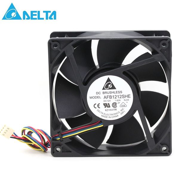 

delta afb1212she 12038 12cm 1.6a 12v 4wire pwm cooling fan 120*120*38mm 151.85cfm 3700rpm 53db-a