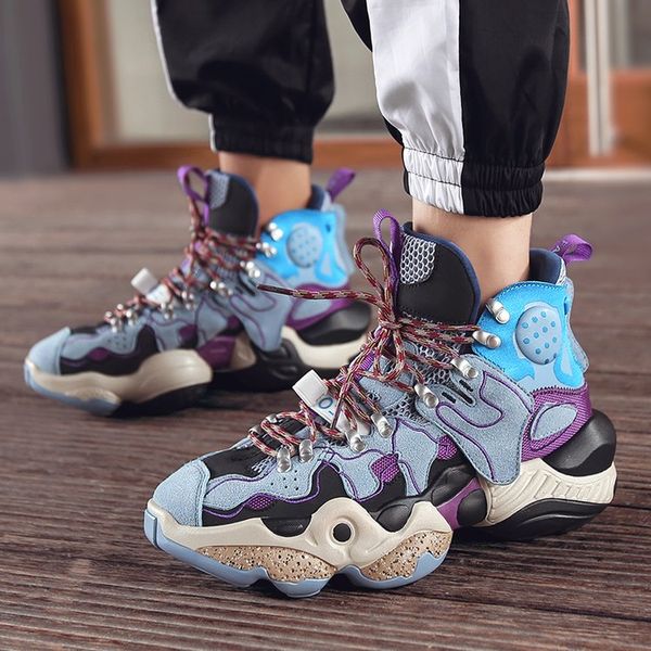 

men shoes hip hop street fashion high sneakers men casual suede shoes boys zapatos de hombre cool basket tenis masculino, Black