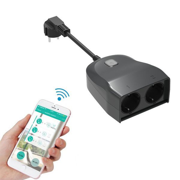 

oem outdoor wifi smart socket remote control smart home alexa smart voice timing socket beat regulations waterproof socket
