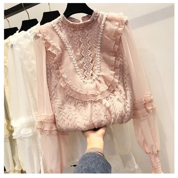 

2020 женские топы и блузки женская одежда мода blusas femininas блузки рубашки вязание крючком блузка кружевная рубашка одежда, White