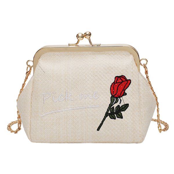 

женщины плетение вышивка роза нашивки ковш сумка crossbody свадебная сумка женская девушки коммуникатор вечера плеча #zer